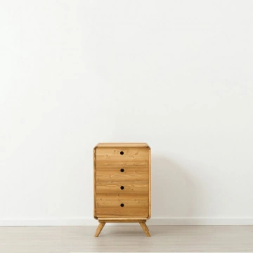 Comoda cu 4 sertare Sahara, Lemn masiv rustic, 50 x 45 x 85 cm - Img 2