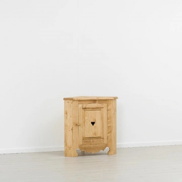 Comoda de colt Cabana cu 1 usa, Lemn masiv rustic, 90 x 57 x 90 cm - Img 5