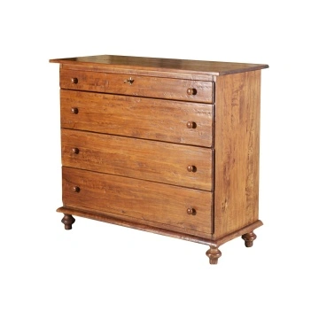 Comoda Dolce Toscana 4 sertare lemn masiv tei, nuc antik, 114 x 48 x 99 cm