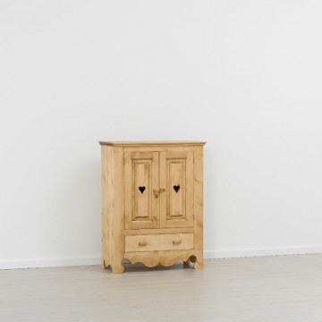 Comoda pantofi Cabana cu 2 usi si 1 sertar, lemn masiv rustic, 88 x 43 x 115 cm - Img 5