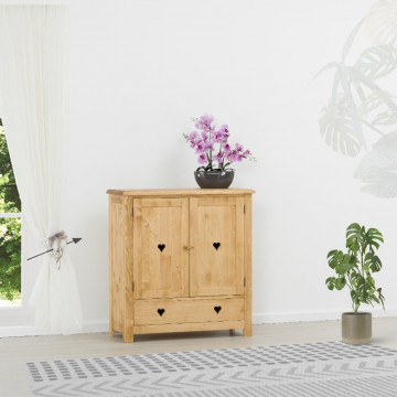 Comoda pantofi Rustic Floare de Colt 2 usi si 1 sertar, Lemn masiv 100 x 42 x 107 cm
