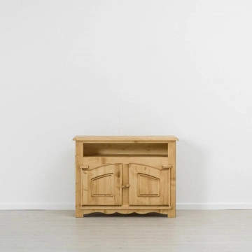 Comoda TV Cabana cu 2 usi, Lemn masiv rustic, 120 x 50 x 91 cm - Img 3