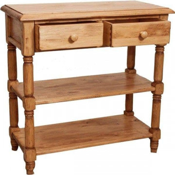 Consola Dolce Toscana cu 2 sertare natur antik, 80 x 38 x 80 cm - Img 3