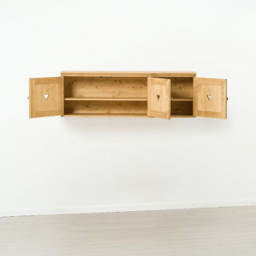 Corp de bucatarie Cabana, suspendat cu 3 usi, lemn masiv rustic, 150 x 38 x 50 cm - Img 3