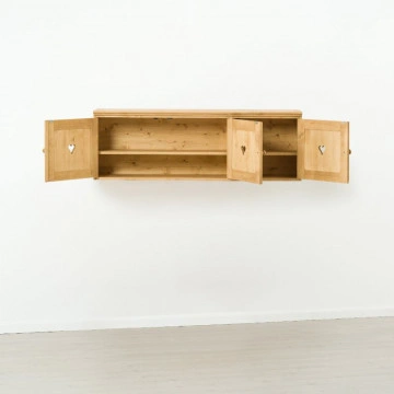 Corp de bucatarie Cabana, suspendat cu 3 usi, lemn masiv rustic, 150 x 38 x 50 cm - Img 3