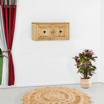 Corp de bucatarie Rustic Flame, suspendat cu 2 usi, lemn masiv rustic, 100 x 38 x 50 cm - Img 1
