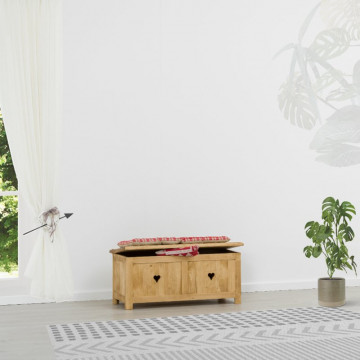 Cufar / Lada zestre Rustic Floare de Colt cu 1 sertar din Lemn masiv 100 x 42 x 44 cm