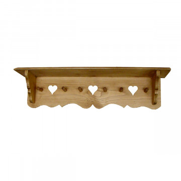 Cuier cu 6 agatatori Cabana lemn masiv rustic, 89 x 21 x 22 cm