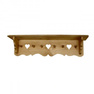 Cuier cu 6 agatatori Cabana lemn masiv rustic, 89 x 21 x 22 cm