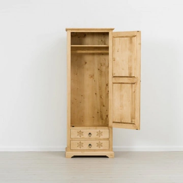 Dulap 1 usa si 2 sertare Rustic Chalet, Lemn masiv rustic, 75 x 55 x 200 cm - Img 2