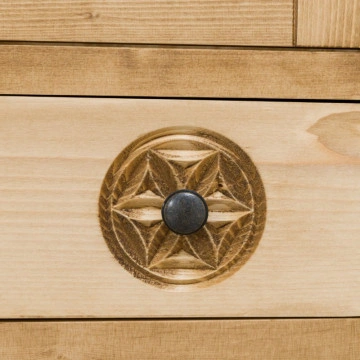 Dulap 2 usi si 2 sertare Rustic Chalet, Lemn masiv rustic, 110 x 65 x 200 cm - Img 6