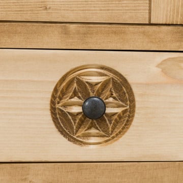 Dulap 2 usi si 2 sertare Ursul Carpatin, Lemn masiv rustic, 110 x 65 x 200 cm - Img 6