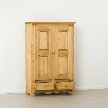 Dulap Cabana cu 2 usi 2 sertare (balamale lemn), Lemn masiv rustic, 123 x 55 x 189 cm - Img 5