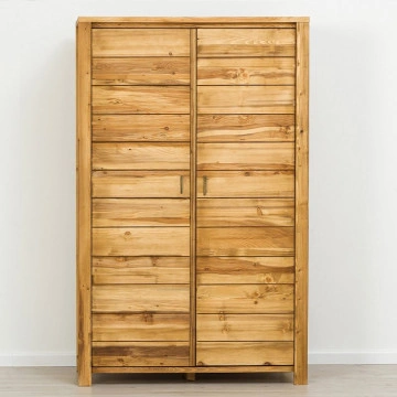 Dulap cu 2 usi si 3 sertare interioare Colibri, Lemn masiv rustic, 125 x 60 x 200 cm - Img 3