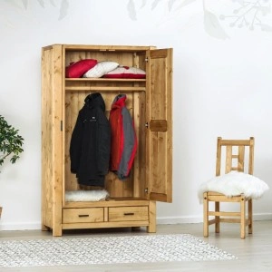 dulap rustic cu 2 usi si 2 sertare