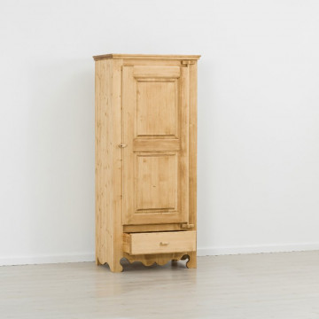 Dulap Rustic Flame cu 1 usa 1 sertar, balama lemn, Lemn masiv rustic, 83 x 55 x 185 cm - Img 3