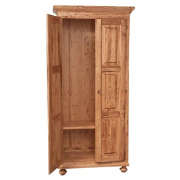 Dulap Toscana cu 2 usi lemn masiv tei, natur antik, 100 x 50 x 210 cm - Img 3
