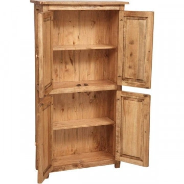 Dulap Toscana cu 4 usi lemn masiv tei, natur antik, 68 x 25 x 130 cm - Img 4