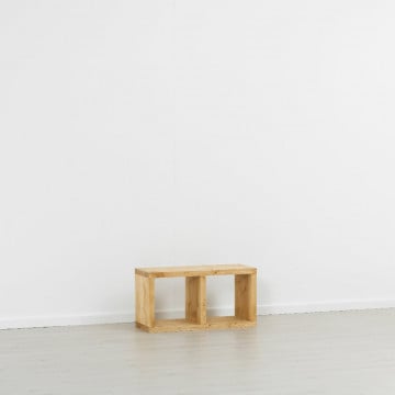 Etajera Cub Rustic Flame cu 1 polita, lemn masiv rustic, 43 x 35 x 82 cm - Img 4