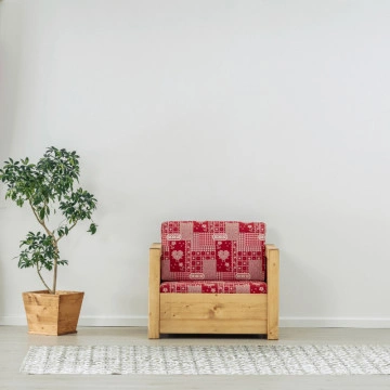 Fotoliu Rustic Ecuador, model cu tapiterie, Lemn masiv rustic, 83 x 78 x 70 cm - Img 3