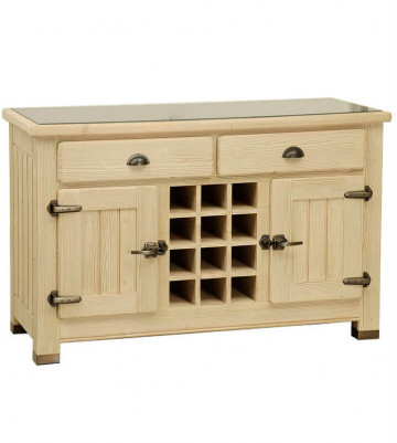 Insula de bucatarie Montana lemn masiv, 1 usa si 3 sertare, 134 x 62 x 86 cm