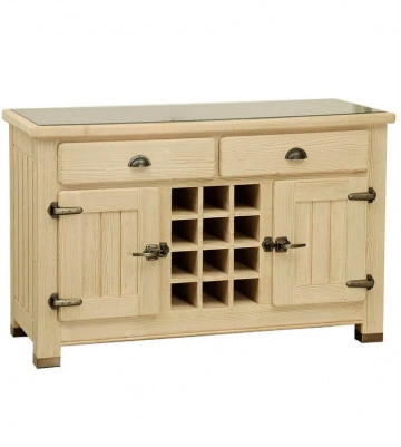 Insula de bucatarie Montana lemn masiv, 1 usa si 3 sertare, 134 x 62 x 86 cm