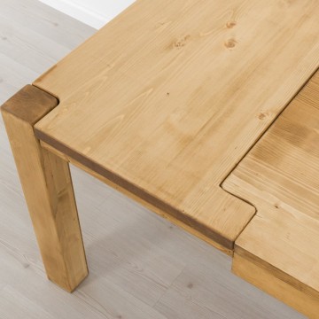 Masa extensibila Ecuador, Lemn masiv rustic, 140/194 x 90 x 78 cm - Img 2