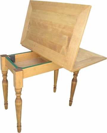 Masa extensibila Mara, cu platou culisant lemn masiv, 90/110 cm - Img 2