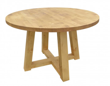Masa rotunda lemn masiv Gloria model D005, Ø 120 x H 76 cm - Img 2