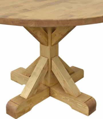 Masa rotunda lemn masiv Gloria model D006, Ø 120 x H 76 cm - Img 3