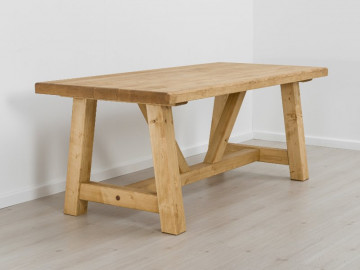 Masa Rustic Chalet Lemn masiv rustic, 200 x 90 x 78 cm - Img 5