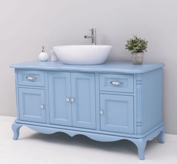 Mobilier baie Shabby Chic Lemn Masiv, 140 x 57 x 75 cm - Img 2