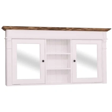 Mobilier baie suspendat, doua usi cu oglinda lemn masiv, 154 x 22.5 x 80 cm - Img 7