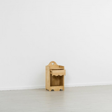 Noptiera Rustic Flame, 1 sertar si nisa lemn masiv rustic, 40 x 36 x 74 cm - Img 3