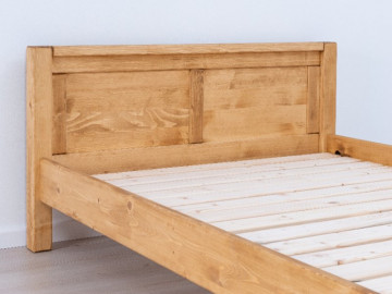 Pat lemn masiv dublu Ecuador, 2 tablii, Lemn masiv rustic, 140 cm, 160 cm sau 180 x 200 cm - Img 3