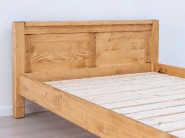 Pat lemn masiv dublu Ecuador, 2 tablii, Lemn masiv rustic, 140 cm, 160 cm sau 180 x 200 cm - Img 3