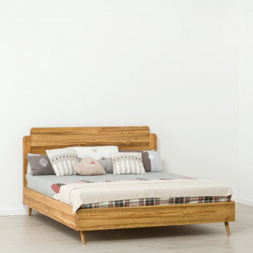 Pat lemn masiv Sahara, Lemn masiv rustic, 140 cm, 160 cm sau 180 x 200 cm - Img 1