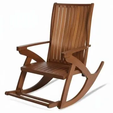 Scaun Balansoar Lemn Masiv Tania, finisaj TEK, 132 x 72 x 120 cm - Img 2