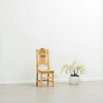 Scaun sculptura pe 1 fata Rustic Chalet, Lemn masiv rustic, 40 x 42 x 101 cm - Img 3
