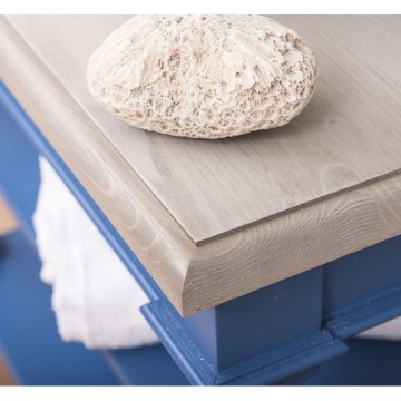 Set mobilier baie, masca pentru un lavoar + oglinda ovala lemn masiv, 90 x 54 x 74 cm - Img 2
