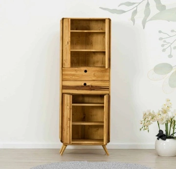 Set mobilier de baie Sahara, 5 piese, lemn masiv periat - Img 5