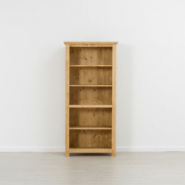 Biblioteca Rustic Floare de Colt cu 5 rafturi, Lemn masiv 85 x 43 x 180 cm - Img 2