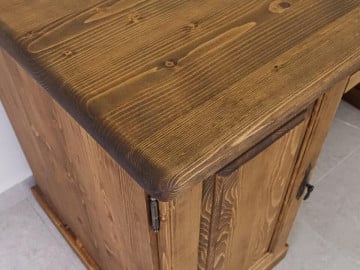 Birou Apuseni cu 1 usa, 4 sertare si 1 polita mobila lemn masiv, 160 x 70 x 80 cm - Img 4