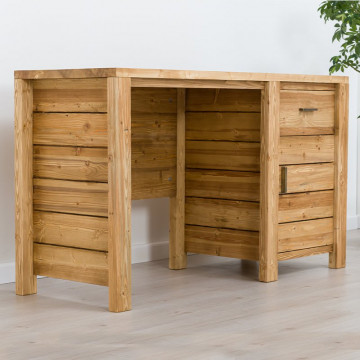Birou cu 1 usa si 1 sertar Colibri, Lemn masiv rustic, 120 x 50 x 80 cm - Img 5