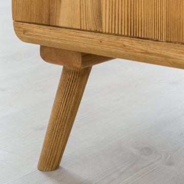 Birou cu 1 usa si 3 sertare Sahara, Lemn masiv rustic, 120 x 60 x 78 cm - Img 3
