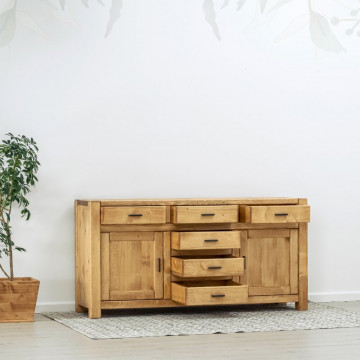 Bufet 2 usi si 6 sertare Ecuador, Lemn masiv rustic, 180 x 50 x 90 cm - Img 3