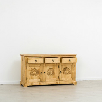 Bufet 3 usi si 3 sertare Rustic Chalet, Lemn masiv rustic, 153 x 46 x 85 cm - Img 3