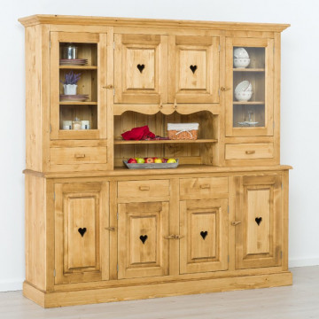 Bufet bucatarie Cabana 8 usi 4 sertare, Lemn masiv rustic, 200 x 48/40 x 200 - Img 6