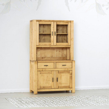 Bufet de bucatarie 4 usi si 2 sertare Ecuador, Lemn masiv rustic, 110 x 50/38 x 190 cm - Img 8