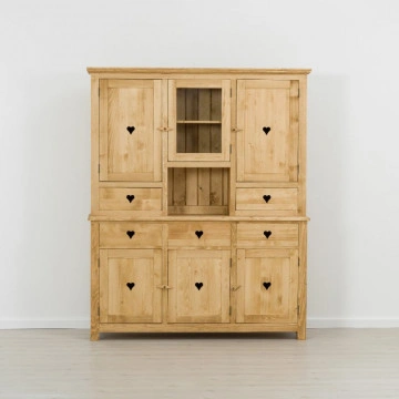 Bufet Rustic Floare de Colt cu 6 usi si 5 sertare, Lemn masiv 161 x 42 x 195 cm - Img 3